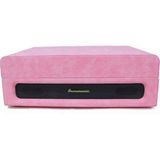 Ahl Shop Casablanca Serisi Retro Çanta Pikap – Pembe Süet Kaplama, Dahili Hoparlörlü, 3 Hızlı (33/45/78 Rpm), Bluetooth Bağlantılı, Taşınabilir Vintage Plak Çalar