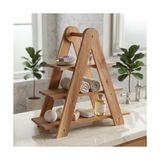 Ahl Shop Doğal Akasya Ahşap 3 Katlı Sunum Standı - 37X12.3X37.5 cm Çok Amaçlı Katlı Servis Tepsisi, Kurabiyelik ve Peynir Sunumluğu - 0,60 x 19 x 29 cm