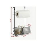 Ahl Shop Dolap Içi Asılabilir Metal Kağıt Havluluk ve Deterjan Sepeti Organizer – Dolap Kapağına Asılabilir Kağıt Havlu Askılığı, Deterjan Düzenleyici Raf, Mutfak ve Banyo Kapak Içi Metal Organizer