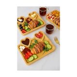 Ahl Shop Kalpli Bambu Sunum Tabağı –%100 Doğal Ahşap, Kuruyemiş, Lokum, Çikolata ve Kahve Yanı Ikramlık Tabak – Şık ve Sağlıklı Hediye Seçeneği - 0,60 x 19 x 29 cm