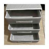 Ahl Shop Katlanabilir Üç Çekmeceli Dolap Düzenleyici Çamaşır Organizeri Takı Kutusu Gardrob Kumaş Düzenleyici 32X32X32CM (1)