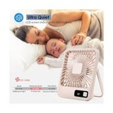 Ahl Shop Küçük Masa Fanı, Taşınabilir USB Şarj Edilebilir, 2000MAH Pil ve LCD Ekranlı Eğilebilir Katlanabilir Kişisel Mini Fan, Güçlü Rüzgar, Ultra Sessiz, Ofis, Ev, Kamp Için 5 Hız Modu
