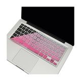 Ahl Shop MacBook Silikon Klavye Kaplama Koruyucu Kılıf Macbook Air Pro Eski USB Li Model 2008/2017 Uyumlu Türkçe Q Renkli Baskı Silikon Pembe