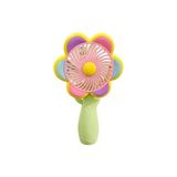 Ahl Shop Mini El Fanı USB Şarjlı Type-C Bağlantılı 3 Kademeli Taşınabilir Elektrikli Fan Masaüstü ve El Tipi Kullanım Renk Serinletici Fan Yeşil Pembe Sarı Papatya