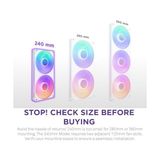 Ahl Shop Nzxt F240 Rgb Core Tek Çerçeve Fan Ünitesi, 240MM, 2x 120MM Rgb Fan Dahil, Hız ve Aydınlatma Kontrolü, Yüksek Statik Basınç ve Hava Akışı, 8 Argb Led, Beyaz