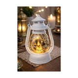Ahl Shop Pilli LED Işık, Askılı Fener Süsü Sarı Işıklar Peri Işıkları Aydınlatmalı Şerit LED Ramazan Süsü LED Işık Beyaz