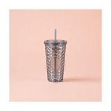 Ahl Shop Pipetli Mika Bardak 500 Ml, Kapaklı ve Pipetli Içecek Bardağı, Soğuk Kahve Meşrubat Smoothie ve Günlük Kullanım Için Pratik Plastik Bardak (Siyah) - 0 - Siyah