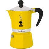 Ahl Shop - Rainbow: 6 Cups Ocak Üstü Espresso Pişirici - 250ML - Sarı Renk - Alüminyum Gövde - Patentli Güvenlik Valfi - Tüm Ocak Türleri Için Uygundur (Indüksiyon Hariç) - 0,1 kg