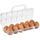 Ahl Shop Saplı 12'li Yumurta Taşıma Kutusu, Plastik Buzdolabı Için Yumurtalık Pikniklik Pratik Yumurta Taşıma Kabı (Şeffaf, 1 Adet) - 0,5 x 7 cm