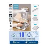 Ahl Shop Şarjlı Soğutmalı Vantilatör - Beyaz - 7 Renk LED Işıklı Mini Hava Soğutucu, Buharlı Nemlendirici, Parfüm Hazneli, Zaman Ayarlı, Taşınabilir USB Fan (Ev & Ofis Için)