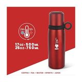 Ahl Shop - Termos - 460ML - Kırmızı Renk - Paslanmaz Çelik - Çift Katmanlı - 12 Saat Sıcak 24 Saat Soğuk Tutar - Bardaklı Kapak Özelliği - 230 ml