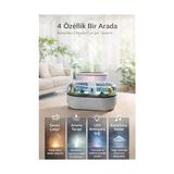 Ahl Shop Yağmur Damlası Efektli Hava Nemlendirici ve Aroma Difüzör, Doğa Ses Modları, LED Ambiyans Işıklı, Sessiz Çalışma, Buharlı Nemlendirici Buhar Makinesi, Dekoratif Tasarım (Yapay Teraryum Tasarımı)