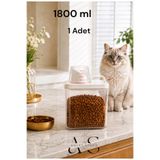 Ahlat Store 1800ml Kedi Maması Saklama Kabı Sızdırmaz Çift Contalı Ölçekli Geniş Hazneli BPA FREE
