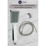 Ahlez Arya Duş Başlığı + Duş Hortumu +Mafsal Duş Takımı Duş Seti Krom