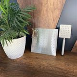 Ahlez Inox 304 Paslanmaz Çelik Kare Tepe Başlık El Duş Seti 20x20 cm Masaj Özelliği ile Şık - 20 x 20 cm