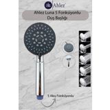 Ahlez Luna 5 Fonksiyonlu Duş Başlığı Poşet Ambalaj