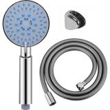 Ahlez Luna 5 Fonksiyonlu Duş Başlığı + Pvc Duş Hortumu + Mafsal Duş Seti - Krom
