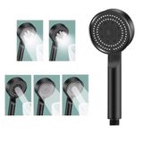 Ahlez Maxima Siyah Turbo Fan 5 Fonksiyonlu Duş Başlığı El Duşu