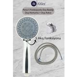 Ahlez Pena 5 Fonksiyonlu Duş Başlığı Duş Hortumu Mafsal Duş Seti Duş Sistemi