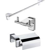 Ahlez Premium Ikili Askılık + Uzun Havluluk + Kapaklı Kağıtlık Banyo Seti