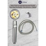 Ahlez Turbo Pervaneli Jet Fan Duş Başlığı + Duş Hortumu + Mafsal Duş Takımı Duş Seti