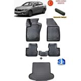 Ahlparts Fiat Egea Sedan 2015 Sonrası Uyumlu 3D Havuzlu Paspas ve Bagaj Havuzu Seti Asma Koku ve Numaratör Hediyeli - Siyah