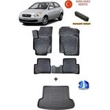 Ahlparts Hyundai Accent Era 2006-2012 Yılları Arası Uyumlu 3D Havuzlu Paspas ve Bagaj Havuzu Seti Asma Koku ve Numaratör Hediyeli - Siyah