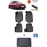 Ahlparts Opel Corsa F 2019 Sonrası Uyumlu (Benzin/dizel) 3D Havuzlu Paspas ve Bagaj Havuzu Seti Asma Koku ve Numaratör Hediyeli - Siyah