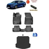 AHLPARTS Renault Megane 4 2016 Sonrası Uyumlu 3D Havuzlu Paspas ve Çift Cepli Bagaj Havuzu Seti ASMA KOKU VE NUMARATÖR HEDİYELİ