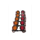 Ahmet Otomotiv (10 Adet) Mercekli Mini Takoz 12 Ledli Sarı-Kırmızı 12V-24V