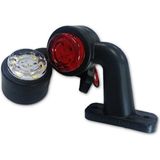 Ahmet Otomotiv 2 Adet Ultra Mini Eğri Takoz 12 Ledli Boynuz Takım(Sağ-Sol) 12V-24V Kırmızı-Beyaz