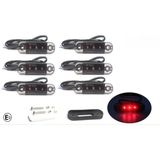 Ahmet Otomotiv (6 Adet) Füme Dekoratif Yan Aydınlatma LED Lamba Kırmızı 12VOLT-24VOLT