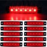 Ahmet Otomotiv Dorse Parmak Lamba 12 -24 Volt 6 Ledli (Kırmızı Renk) 10 Adet Parmak LED Dorse Kamyon LED Lamba