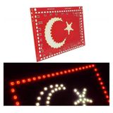 Ahmet Otomotiv Türk Bayrağı Ay Yıldız Bayrak LED Işıklı Panel Tabela - 24 Volt