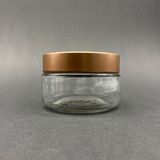 Ahs 10 Adet 230 ml Cam Kavanoz - Derin Bronz Lüks Metal Kapaklı
