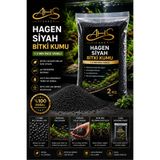 AHS 2 KG Hagen Siyah Bitki Kumu 1–2 mm | Bitkili Akvaryum Taban Kumu | pH Nötr Doğal Kum