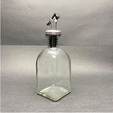 Ahs 250 cc Frask Köşeli Cam Şişe Gri Akıtıcılı Yağdanlık Tıpalı - 250 ml