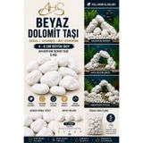 AHS Beyaz Dolomit Taşı 5KG (4-6 CM) | Büyük Boy Peyzaj & Bahçe Dekor Taşı | Mat Görünüm, Yıkanmış Doğal