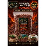 AHS Pomza 6-12mm 16 Kg 25 Litre Yanardağ Taşı Kırığı Kırmızı Akvaryum Teraryum Volkanik Ponza Taşı Cürüf