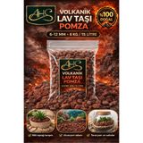 AHS Pomza 6-12mm 8 Kg 15 Litre Yanardağ Taşı Kırığı Kırmızı Akvaryum Teraryum Volkanik Ponza Taşı Cürüf