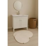 Ahs Tasarım,Doğal Örgü Oval Banyo Paspas Seti – 2’li El Yapımı Pamuklu Paspas Ekru 90 x 60