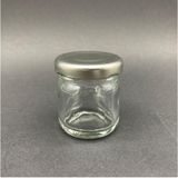 Ahsa Ticaret 10 Adet 40 cc Cam Kavanoz - Metal Kapaklı - 40 ml Cam Kavanoz - Gri