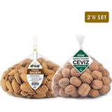 Ahsaf Kabuklu Badem 1 kg File - Kabuklu Yerli Ceviz (Jumbo/large) 1 kg