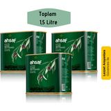 Ahsaf Natürel Sızma Zeytinyağı 500 ml -Teneke (3'lü Ekonomik Paket ) - 1,5 lt