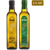 Ahsaf Riviera Zeytinyağı 500 ml -Cam +Natürel Sızma Zeytinyağı 500 ml -Cam (2'li Ekonomik Paket) - 1 lt