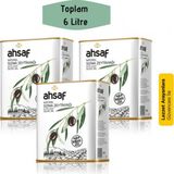 Ahsaf Soğuk Sıkım Natürel Sızma Zeytinyağı 2L-Teneke ( 3'Lü Ekonomik Paket)