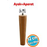 Ahşap 12 cm Ahşap Ayak Bağlantı Aparatlı Mobilya Koltuk Kanepe Sehpa Masa Ayağı Ayakları M8 Civatalı