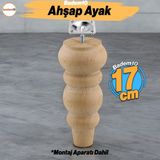 Ahşap 17 Cm Ahşap Ayak Bağlantı Aparatlı Mobilya Koltuk Kanepe Sehpa Masa Ayağı Ayakları M8 Civatalı