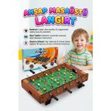 Ahşap 2 Kişilik Masaüstü Langırt! 6 Kollu 2 Toplu 51Cm Skor Tabelalı Eğlenceli Futbol Oyunu