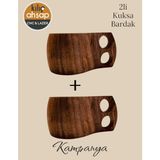 Ahşap 2li Kuksa Bardak - Kuksa Bardak- Bardak -Ahşap Bardak - Ahşap Rengi